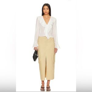 Steve Madden mushroom colored long cargo skirt